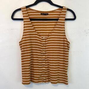 AMERICAN EAGLE brown cream stripe tank top